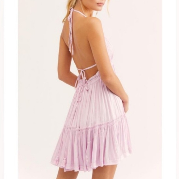 Free People 100 Degree of Shine Mini Dress Women's S Pink Barbiecore Romantic - Picture 6 of 10